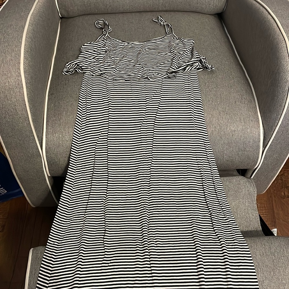 Floor length striped dress
